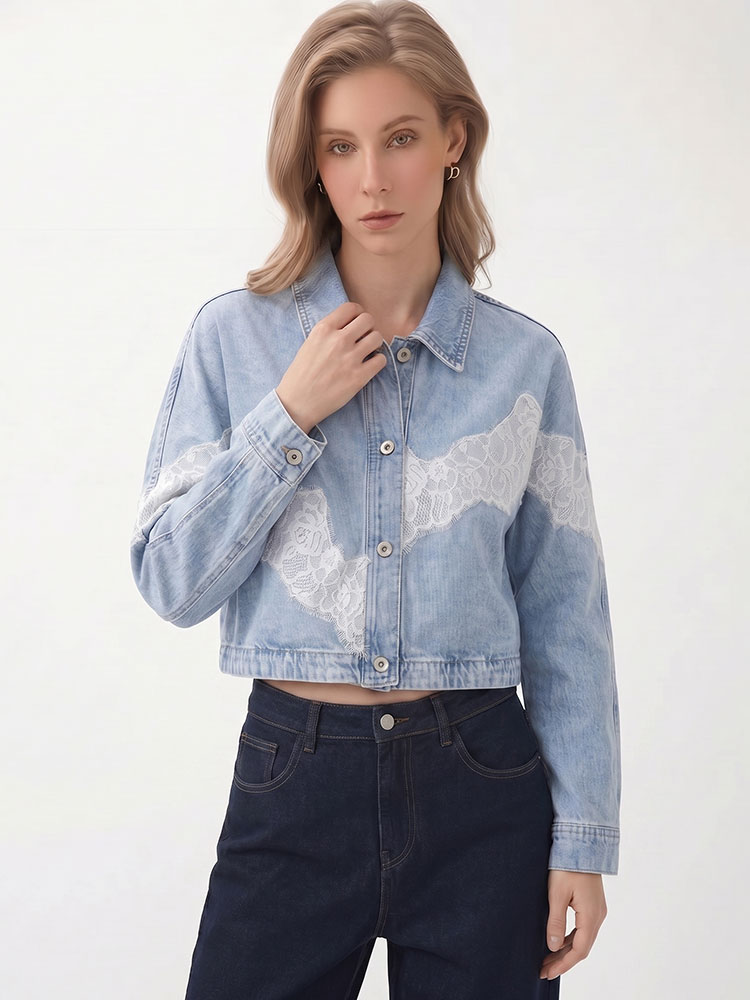Denim Shorts Women - HH Womens Loose Blue Denim Jacket