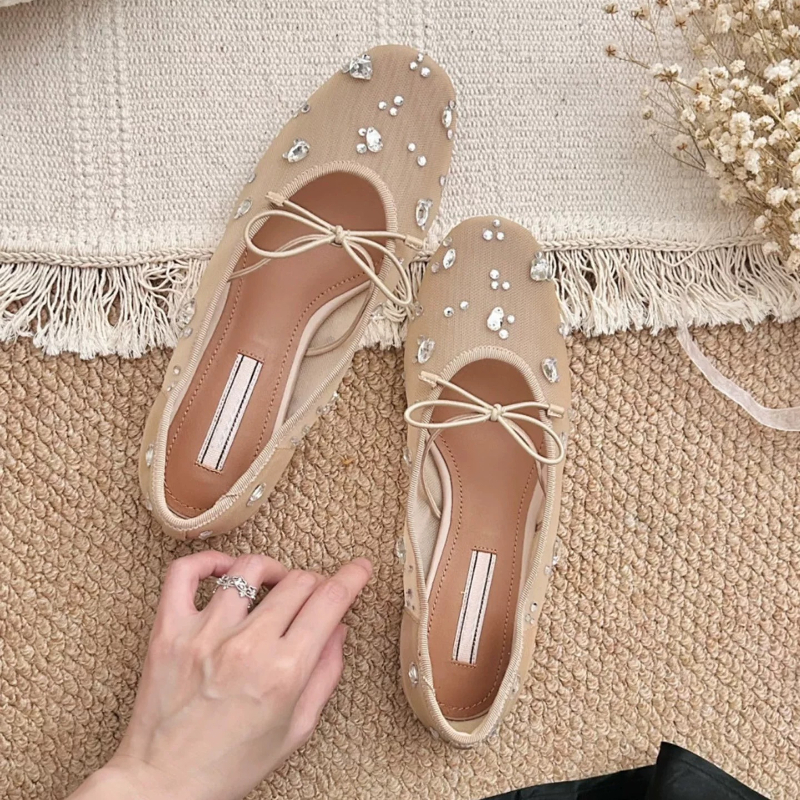 Women'S Fashion Shoes - Diamond Luxury Mesh Mules Sandals Women