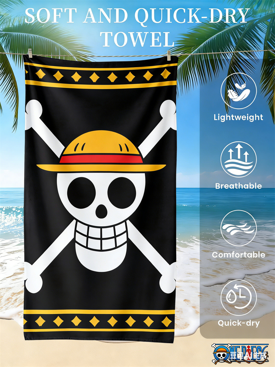 Straw Hat Summer - Straw Hat Pirate Skull Print Quick
