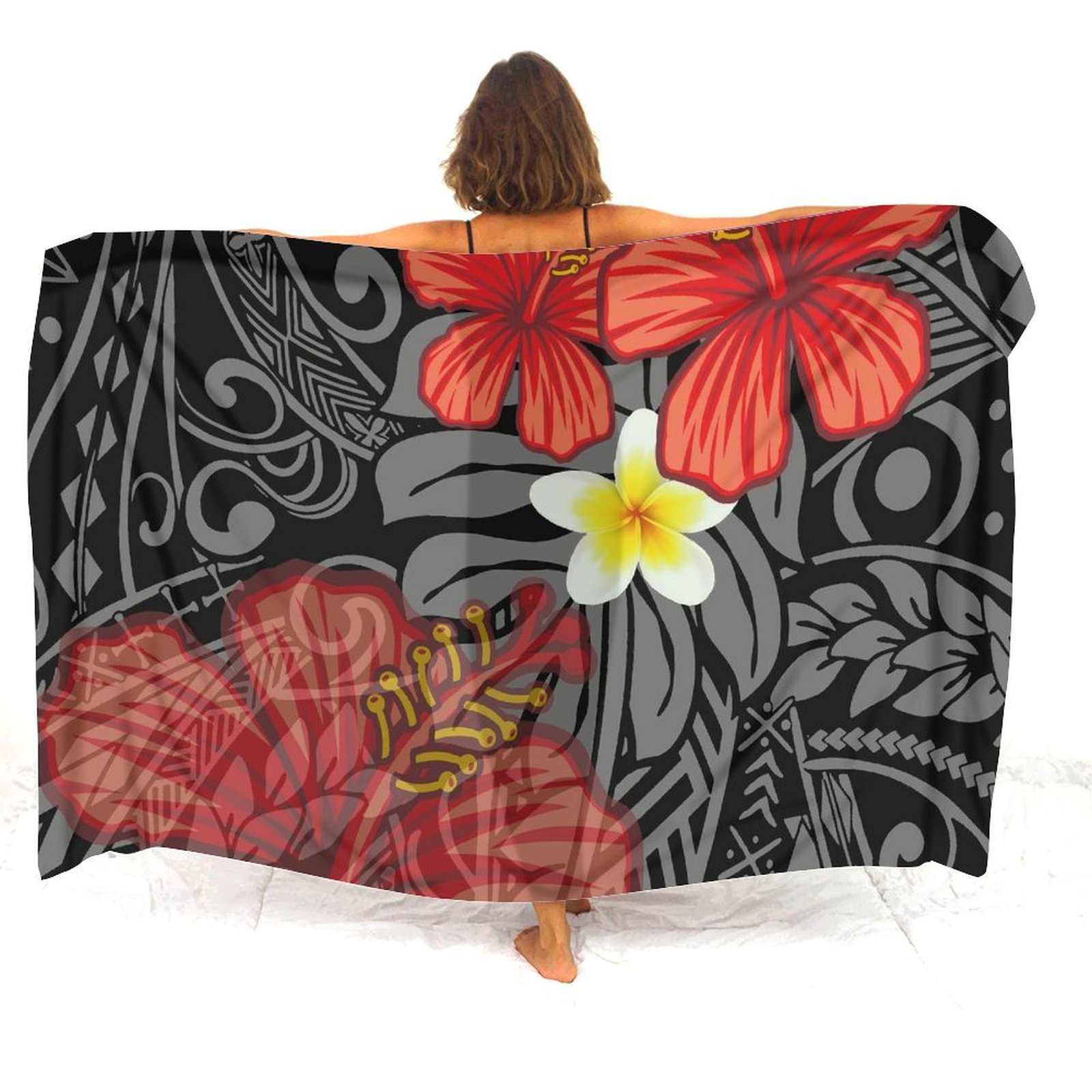 Printed Wrap Skirt - Hawaiian Apron Custom-Printed Design Clothing Polynesian
