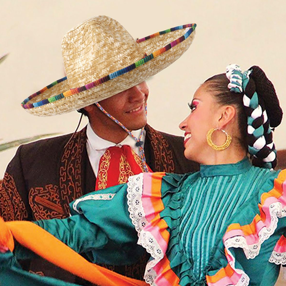 Straw Hat Summer - Mexican Sombrero Hat Straw Weave Wide