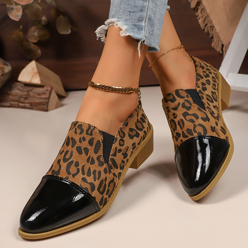 Women'S Fashion Shoes - Leopard Printed Women's Low Heel Pumps