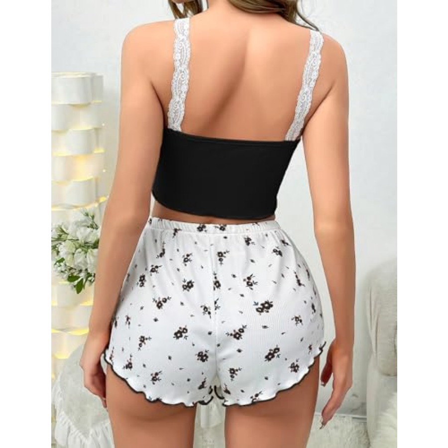 Girece Sexy Pajama Set for Wom - огляд і ціна Lace Trim Cami