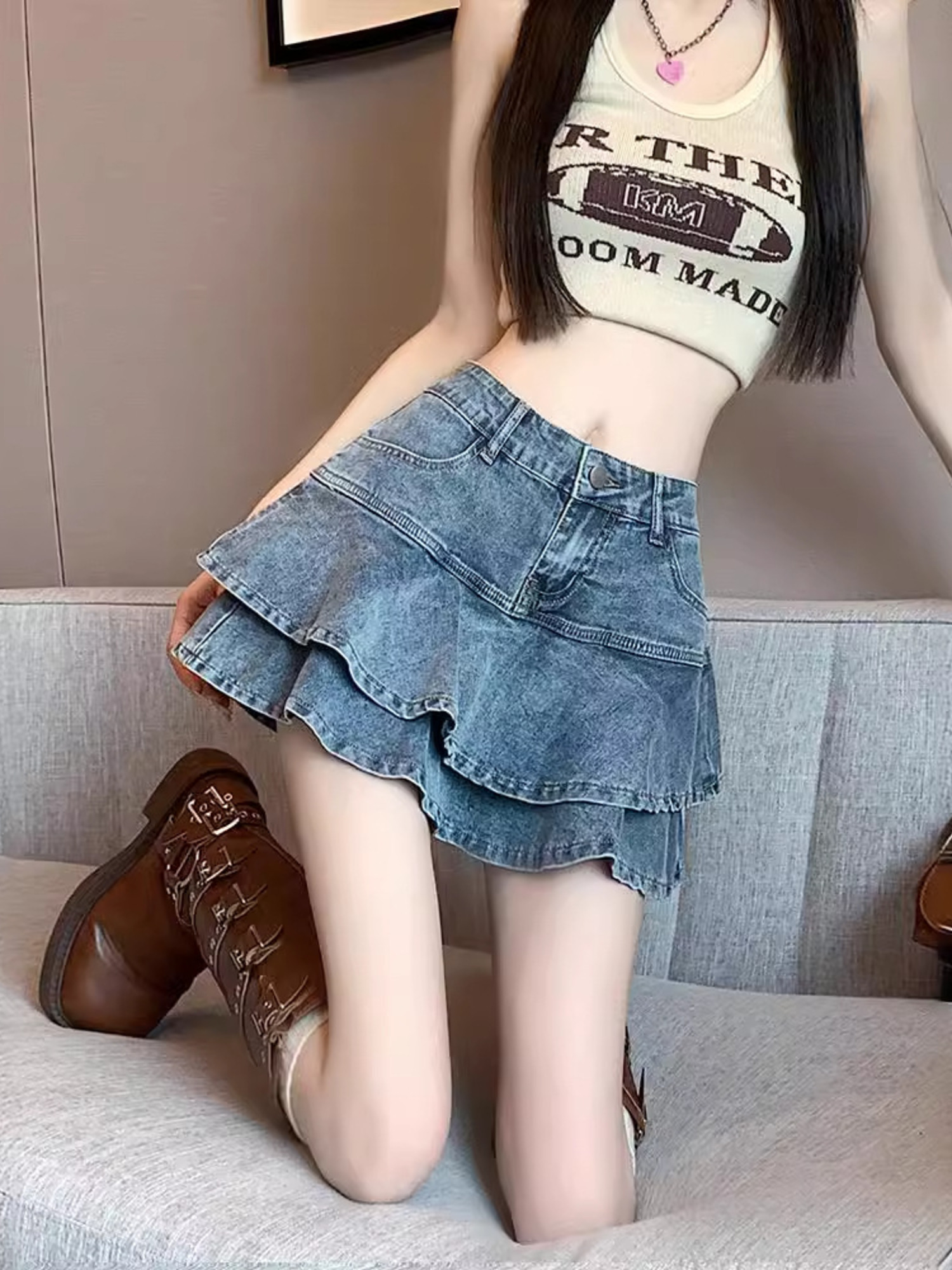 Women's Vintage Washed Denim L - огляд і ціна Denim Shorts Women