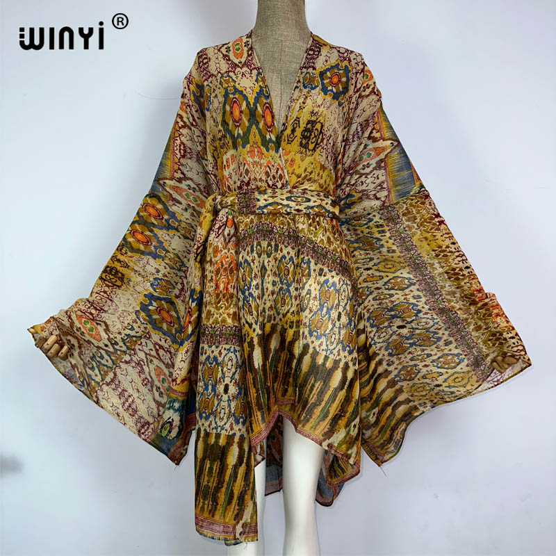 WINYI kimono with belt summer  - огляд і ціна Women'S Fashion Kimono