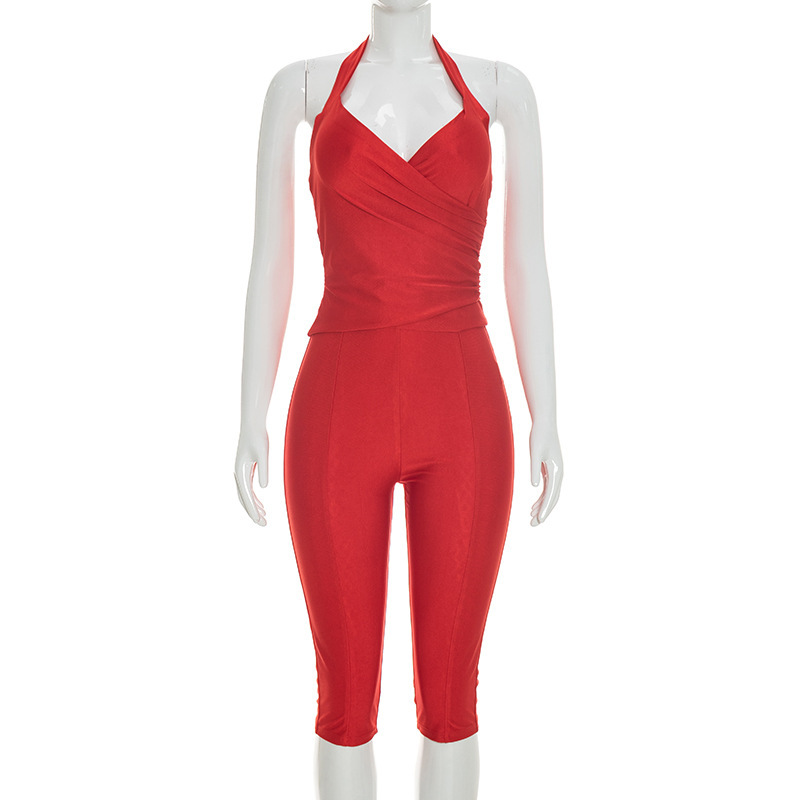Women Slim 2 Piece Set Solid W - огляд і ціна Lace Trim Cami