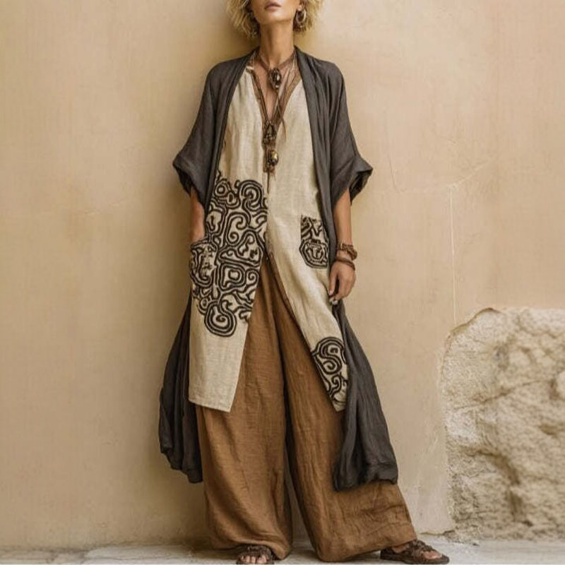 Boho Open Front Kimono Geometr - огляд і ціна Women'S Fashion Kimono