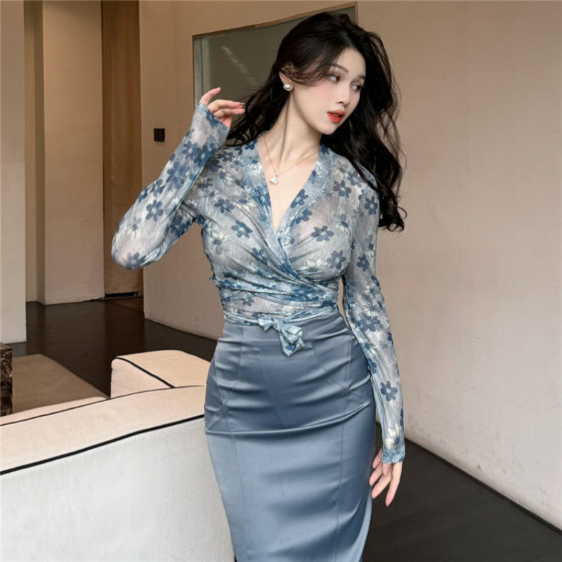 Women Clothing Suit Big Size F - огляд і ціна Printed Wrap Skirt