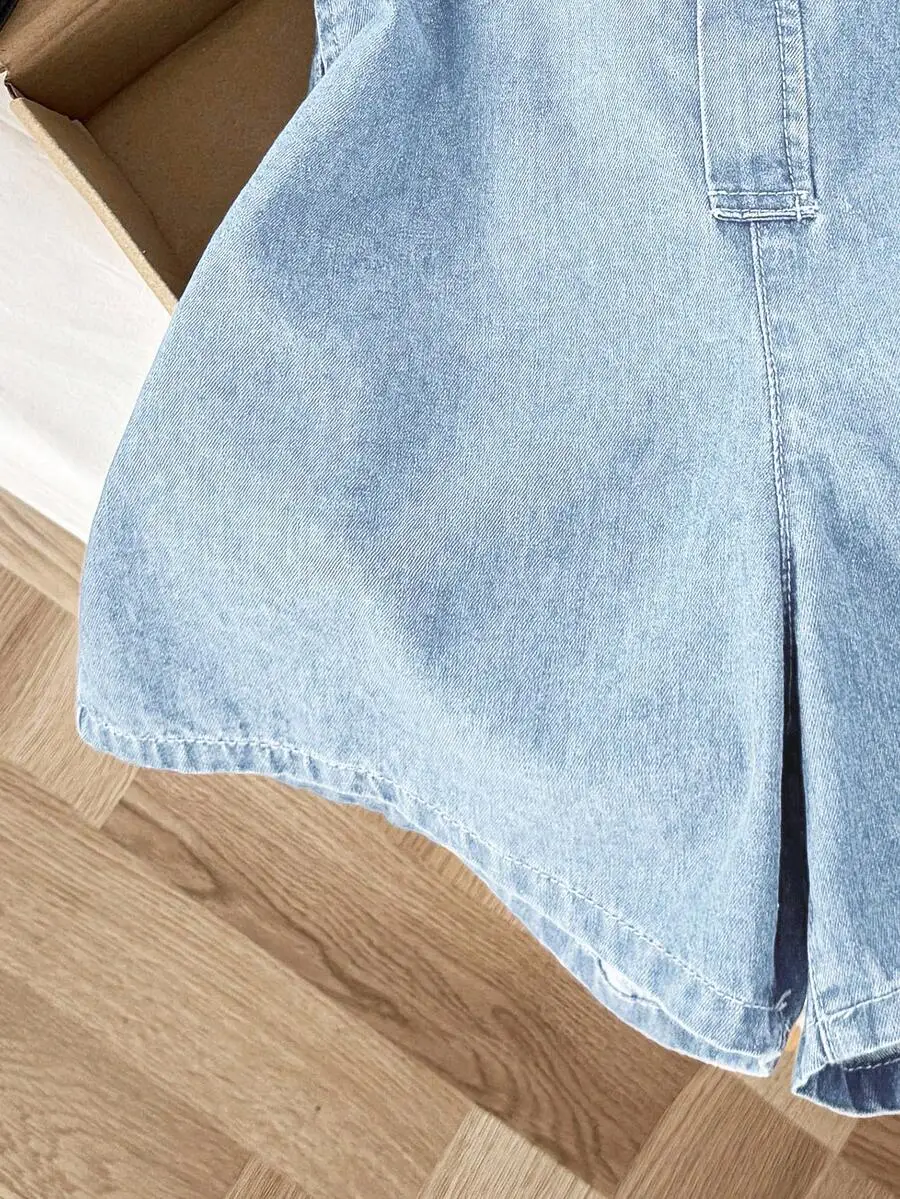 Womens Casual Loose Denim Bib  - огляд і ціна Denim Shorts Women