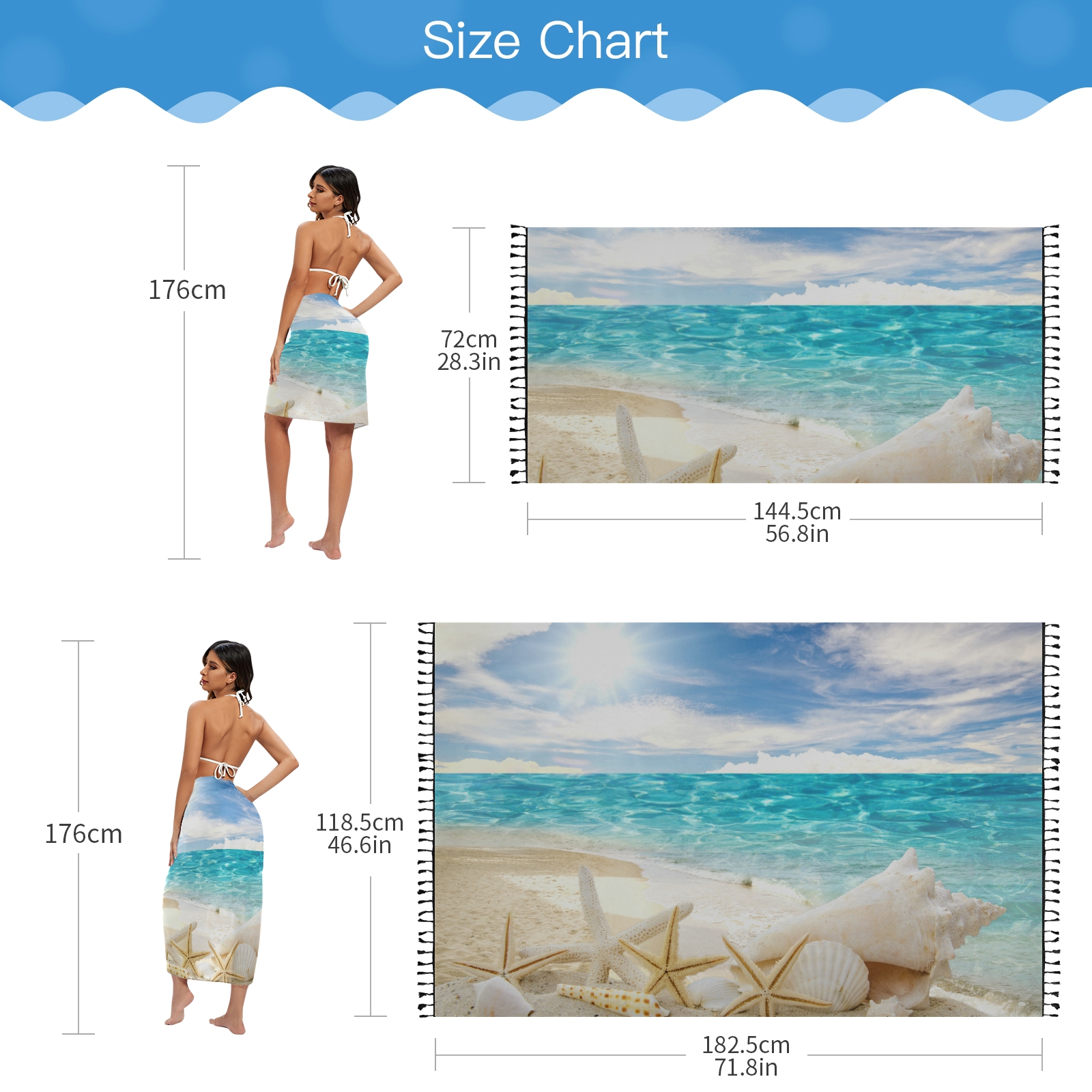Sexy Women Chiffon Swimwear Pa - огляд і ціна Printed Wrap Skirt