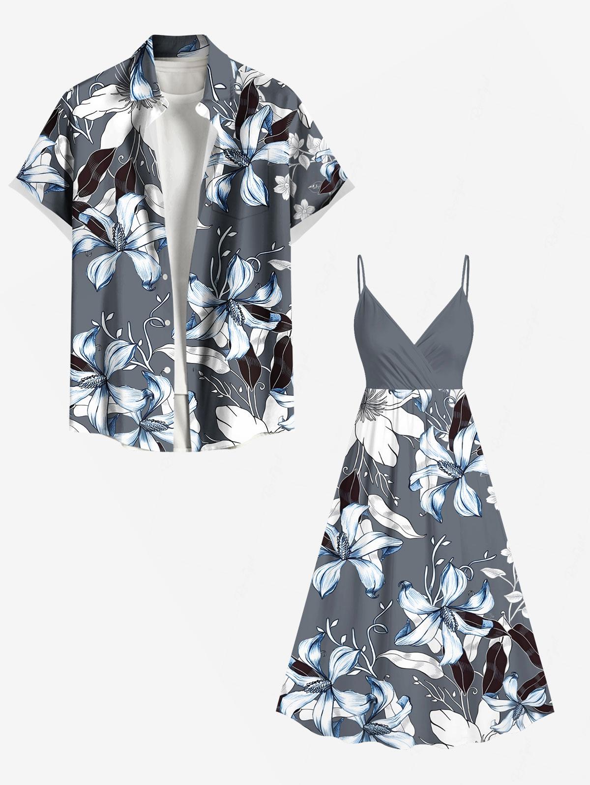 Flowers Leaf Printed Plus Size - огляд і ціна Lace Trim Cami