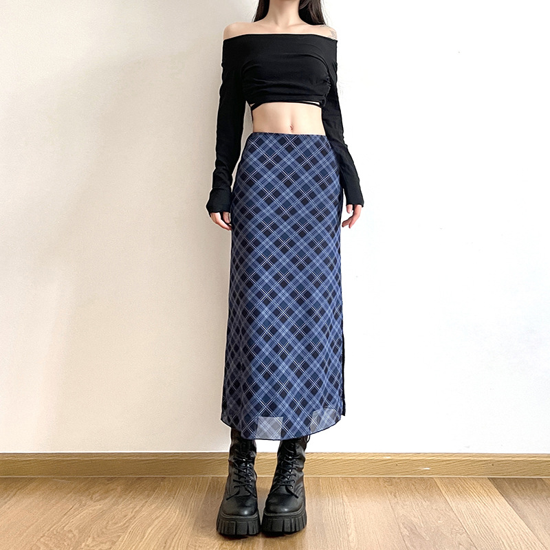 Women Spring Autumn Plaid Prin - огляд і ціна Printed Wrap Skirt