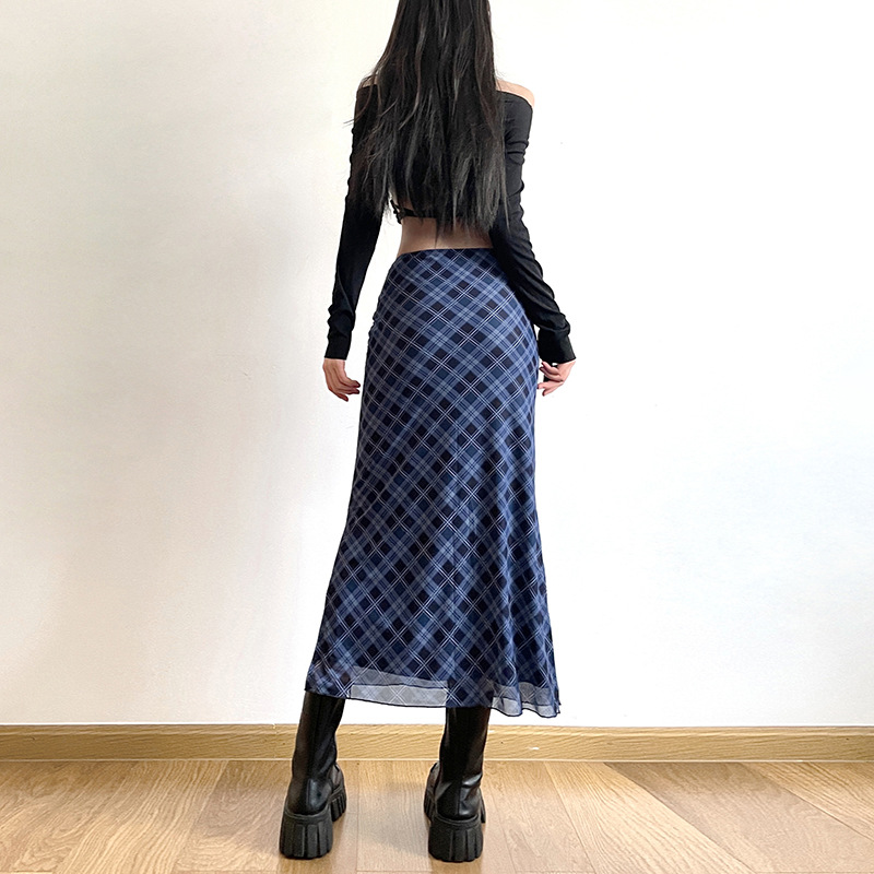 Women Spring Autumn Plaid Prin - огляд і ціна Printed Wrap Skirt