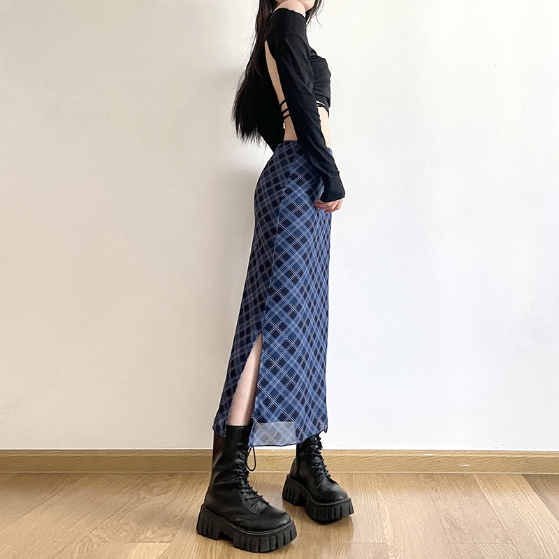 Women Spring Autumn Plaid Prin - огляд і ціна Printed Wrap Skirt